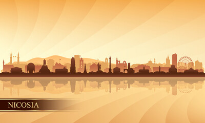 Nicosia city skyline silhouette background - 483165032