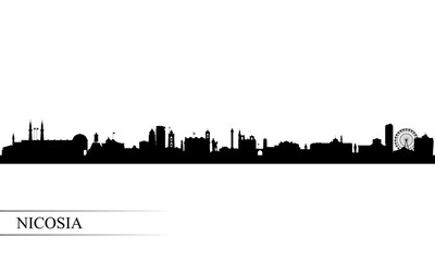 Nicosia city skyline silhouette background - obrazy, fototapety, plakaty