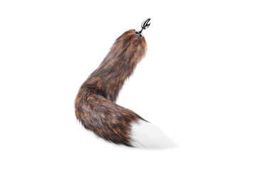 Steel Anal Plug with Soft Wild Fox Tail.
