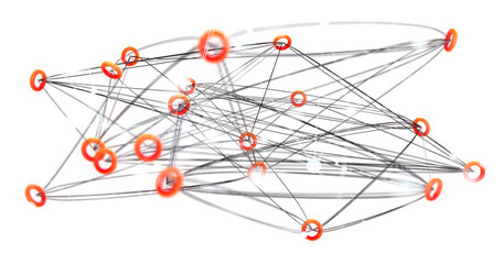 Global network. Blockchain. 3D illustration. Neural networks and artificial intelligence. Abstract
