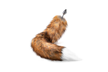 Steel Anal Plug with Soft Wild Fox Tail.
