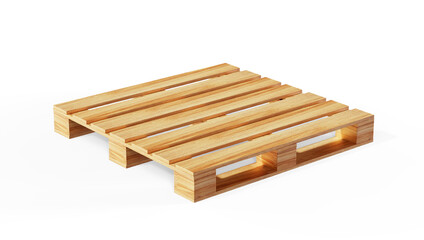 Stack of wooden pallets close-up 3d render