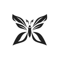 vector illustration, butterfly design element, abstract style silhouette