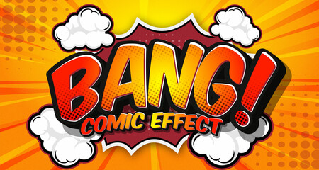 Text effect Bang comic  editable style effect template