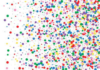 Blue Round Circular Background. Confetti Festive Illustration. Red Abstract Circle. Yellow Graphic Dot Texture.