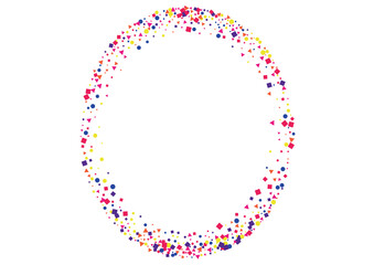 Blue Triangle Color Illustration. Fun Square Background. Yellow Festival Round Isolated. Green Christmas Circle.