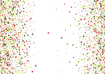 Rhombus Green Shape Background. Isolated Geometric Illustration. Red Pattern Confetti Mosaic. Dot Modern Frame.