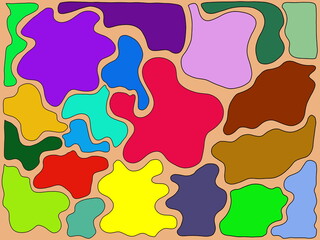 Scarabocchio per tessuto con macchie di colore 