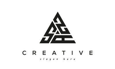 SZA creative tringle three letters logo design - obrazy, fototapety, plakaty