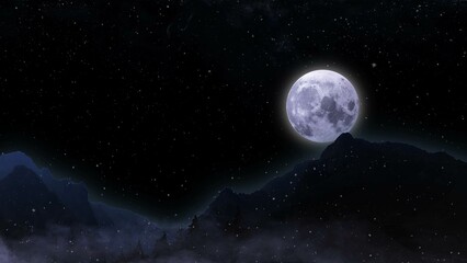 Obraz na płótnie Canvas snow moon 3d illustration