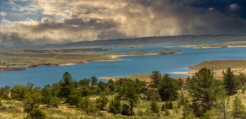 The Seminoe reservoir on the North Platte river near Fort Steele, Wyoming