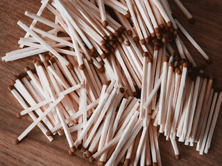 A bunch of matches, a close-up shot.