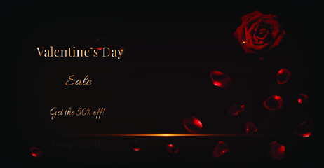 banner with discounts us valentine's day