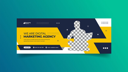 Digital marketing agency Facebook cover design, Social media post & web banner template