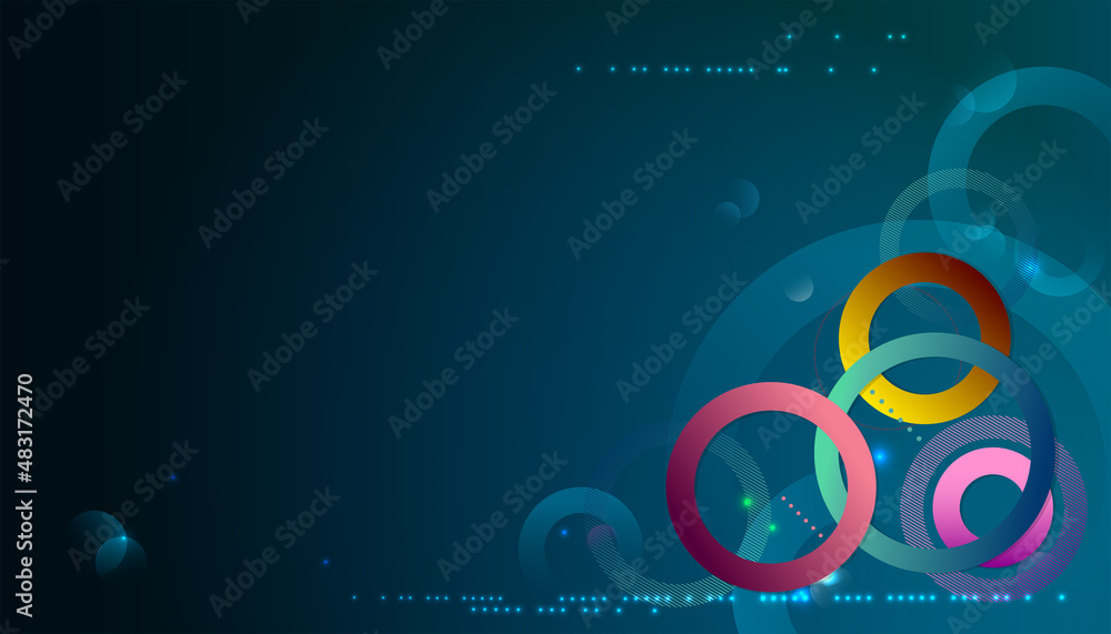 Poster colorful abstract background with geometric circles, dots. futuristic minimal pattern for a website 