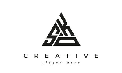 SKO creative tringle three letters logo design - obrazy, fototapety, plakaty