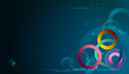 Colorful Abstract background with geometric circles, dots. Futuristic minimal pattern for a website landing page.