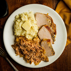 Pork and sauerkraut with mashed potatoes