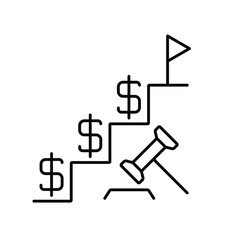 Auction step. Line icon for web design