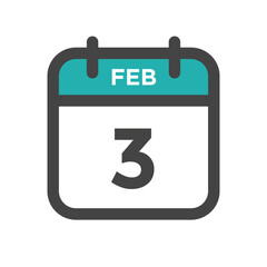 February 3 Calendar Day or Calender Date for Deadlines or Appointment