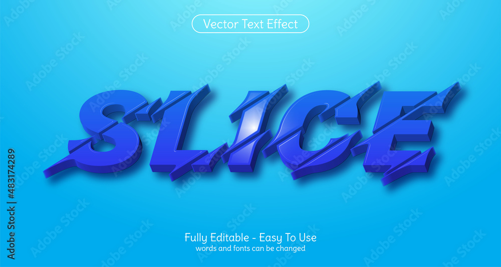 Poster creative 3d text slice editable text effect template