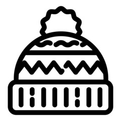 Knitted Hat Flat Icon Isolated On White Background