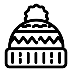 Knitted Hat Flat Icon Isolated On White Background