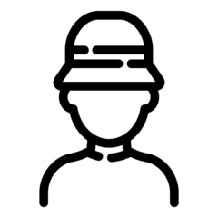 Man In Tourist Hat Flat Icon Isolated On White Background