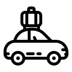 Car Tourism Flat Icon Isolated On White Background