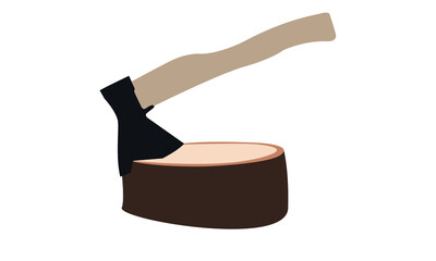 Axe for chopping firewood in hemp