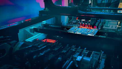 Machine Vision System inspect PCB for the number, size, and placement of components while Chip...