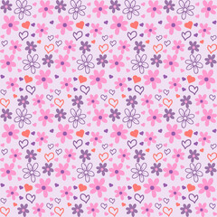 Plaid pattern seamless ornate. Set valentines day vector background. Fabric texture collection.Vector Valentine's Day Hearts Horizontal Seamless Pattern