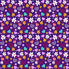 Plaid pattern seamless ornate. Set valentines day vector background. Fabric texture collection.Vector Valentine's Day Hearts Horizontal Seamless Pattern