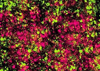 Pink green magenta vintage background with spots, splashes and dots. Watercolor texture with blur and gradient. A magical space for creative art ideas and graphic design. Spotted texture.