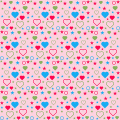 Plaid pattern seamless ornate. Set valentines day vector background. Fabric texture collection.Vector Valentine's Day Hearts Horizontal Seamless Pattern