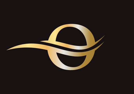 Letter O Logo Sign Design With Water Wave Concept. O Logo Design Vector Template