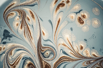 Marbleized effect. Natural Luxury. Liquid marble pattern with golden powder. Ancient oriental...