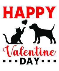 Dog and cat valentine day tshirt design