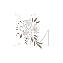 Obraz premium floral letter l