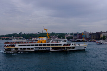 In city ferry operating in Istanbul. City ferry services in the Bosphorus. istanbul vapur. istanbul...