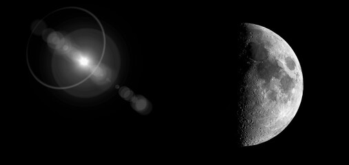 Weltall mit Halbmond © Chris