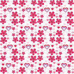 Plaid pattern seamless ornate. Set valentines day vector background. Fabric texture collection.Vector Valentine's Day Hearts Horizontal Seamless Pattern