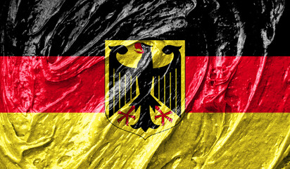 Germany flag on watercolor texture. 3D image