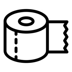 Toliet Paper Flat Icon Isolated On White Background