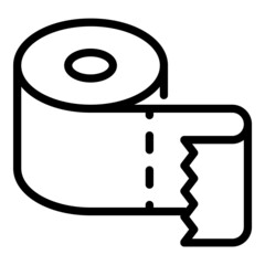 Toilet Paper Flat Icon Isolated On White Background
