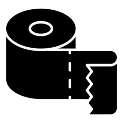 Toilet Paper Flat Icon Isolated On White Background