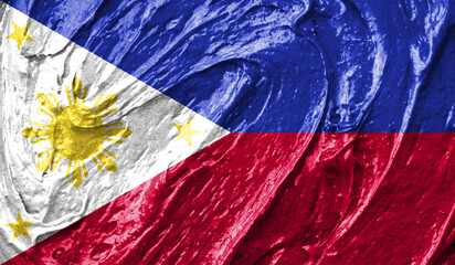 Philippines flag on watercolor texture. 3D image