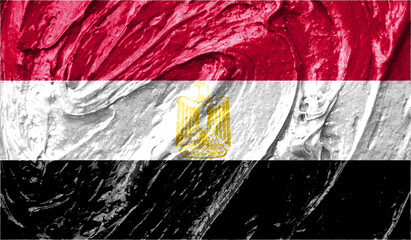 Egypt flag on watercolor texture. 3D image