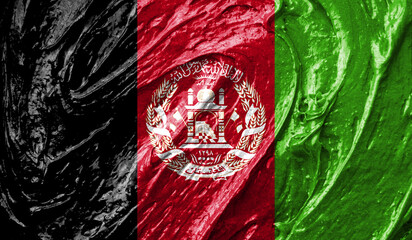 Afghanistan flag on watercolor texture. 3D image