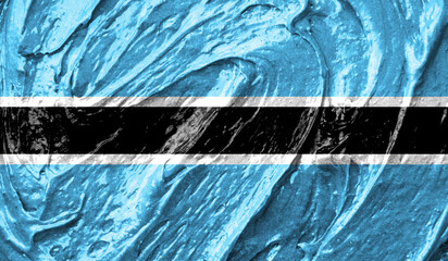 Botswana flag on watercolor texture. 3D image